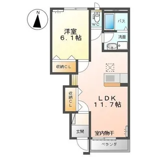 エスポア スカイ【1階】の間取り