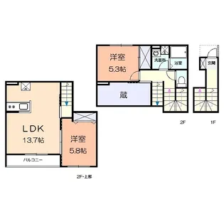 アメニティー伊勢原市東大竹アパート【2階】の間取り