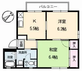 フローラ B棟【1階】の間取り