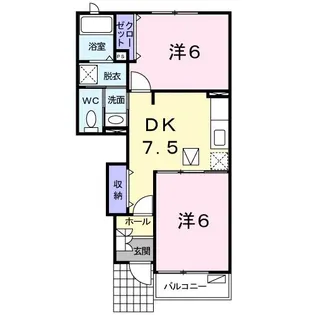 オークヴィレッジI【1階】の間取り