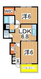 ブローテ・大井A【1階】の間取り