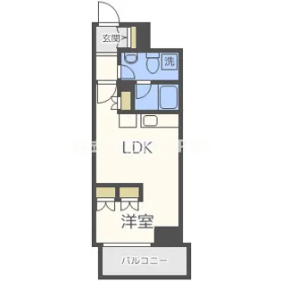 南堀江アパートメントシエロ【13階】の間取り