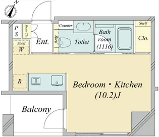 パークリュクス銀座8丁目mono【4階】の間取り