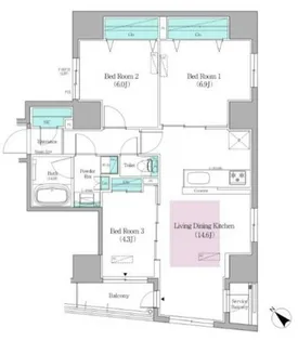 アーバネックス日本橋馬喰町II【8階】の間取り