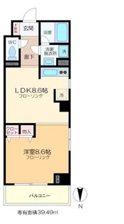 シャンティオン【5階】の間取り