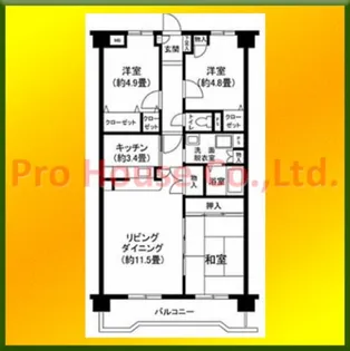 グランドール三鷹 壱番館【2階】の間取り