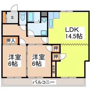 興人松江マンション【1階】の間取り