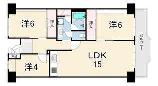 サンフラワー南港はなのまち住宅36号棟【8階】の間取り