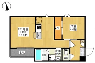 GRANDTIC 西大寺【2階】の間取り
