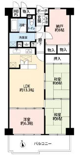 朝日プラザCITYウエストヒル神戸 F棟【3階】の間取り