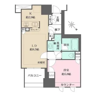 ファミール東銀座グランスイートタワー【10階】の間取り
