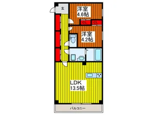 ブレスガ-デンザレジデンス【1階】の間取り