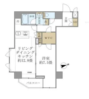 コンシェリア新橋 MASTER’S VILLA【15階】の間取り