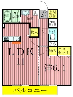 ガーデンヒルズB棟【3階】の間取り