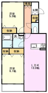 ガーデンコート【1階】の間取り