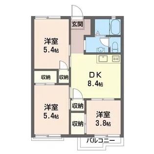 ルミエール B【2階】の間取り