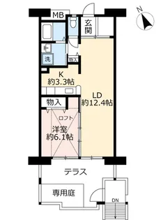 UR浜甲子園さくら街【1階】の間取り