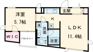 グランデュオ若林V【1階】の間取り