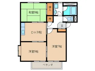ふぁみりぃ渡り瀬【2階】の間取り