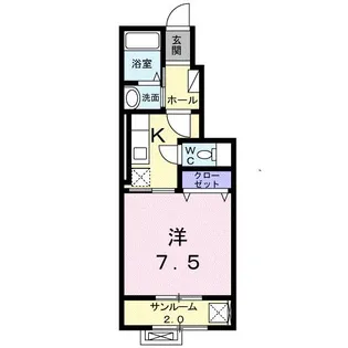 ルミエールB【1階】の間取り