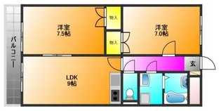 グランドヒル野中【1階】の間取り