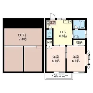ファミリーハイツA棟【2階】の間取り