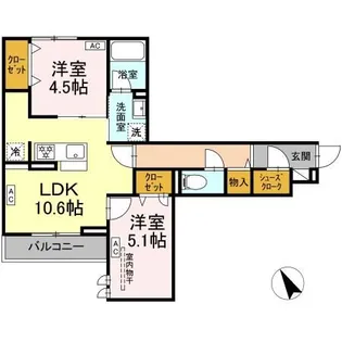 ドムスクレスト共和【3階】の間取り