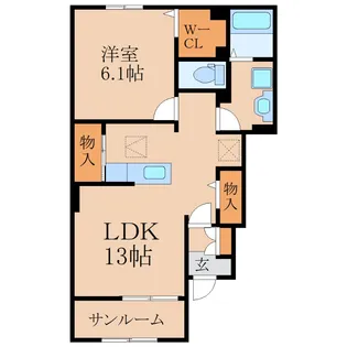 ブリーズ打馬【1階】の間取り