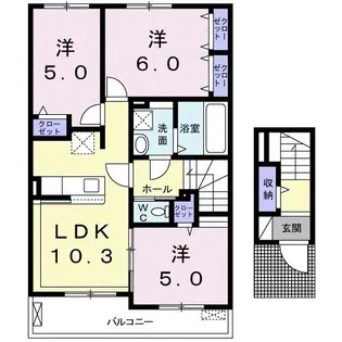 Tekufah四万十【2階】の間取り