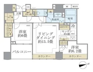 ザ・パークハウスグラン三番町26【10階】の間取り