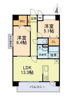 エムズマンション熊本北【8階】の間取り