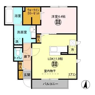 スカイブルー I【1階】の間取り