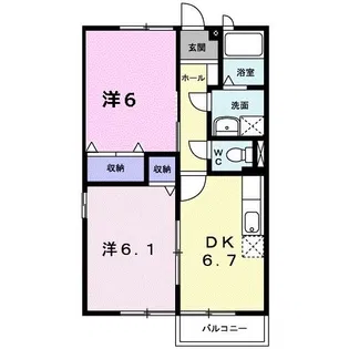 リッソ・ブレーヌ【2階】の間取り