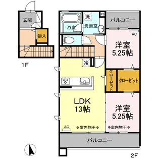 アヴニール・夢【2階】の間取り