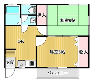 川岸ハイツ【1階】の間取り