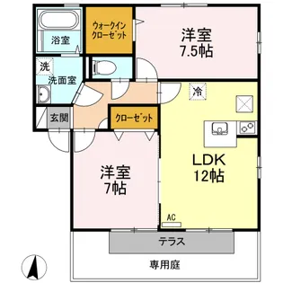 プロヴァンス土器東 B棟【1階】の間取り