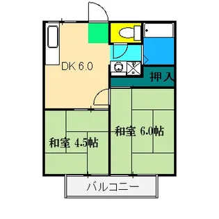 北川ハイツ I【2階】の間取り