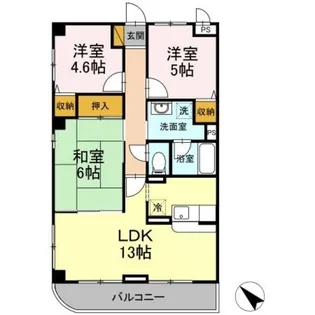 メルベーユアズール【1階】の間取り