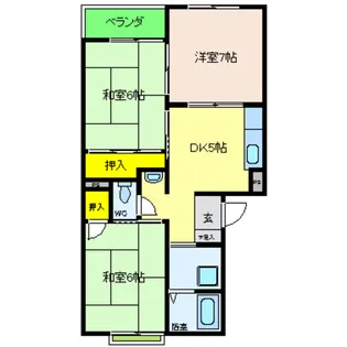 スカイビューコーポ【3階】の間取り