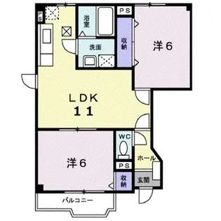 広島県福山市新涯町6【アパート】の間取り