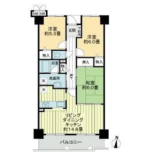 サーパス木太公園【9階】の間取り