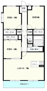 サウスコート【3階】の間取り