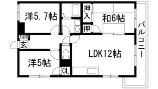 ラークコート山本【3階】の間取り