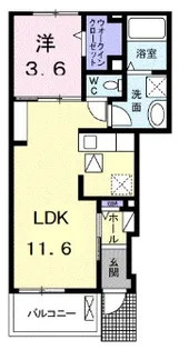 グラース メゾン中ノ町II【1階】の間取り
