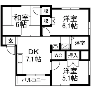 まるたか観光みのりテラスハウス A【2階】の間取り