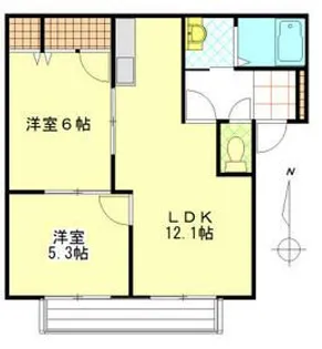バリュージュ大橋A【2階】の間取り