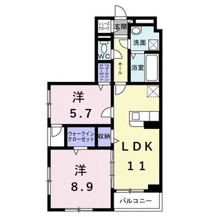 大阪府堺市東区日置荘西町2【アパート】の間取り