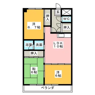 ヴィーブル小田井【3階】の間取り