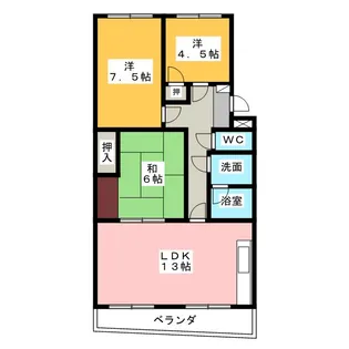 ハイブリッジII【2階】の間取り