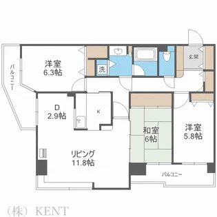 ライオンズマンション裏参道第2【3階】の間取り